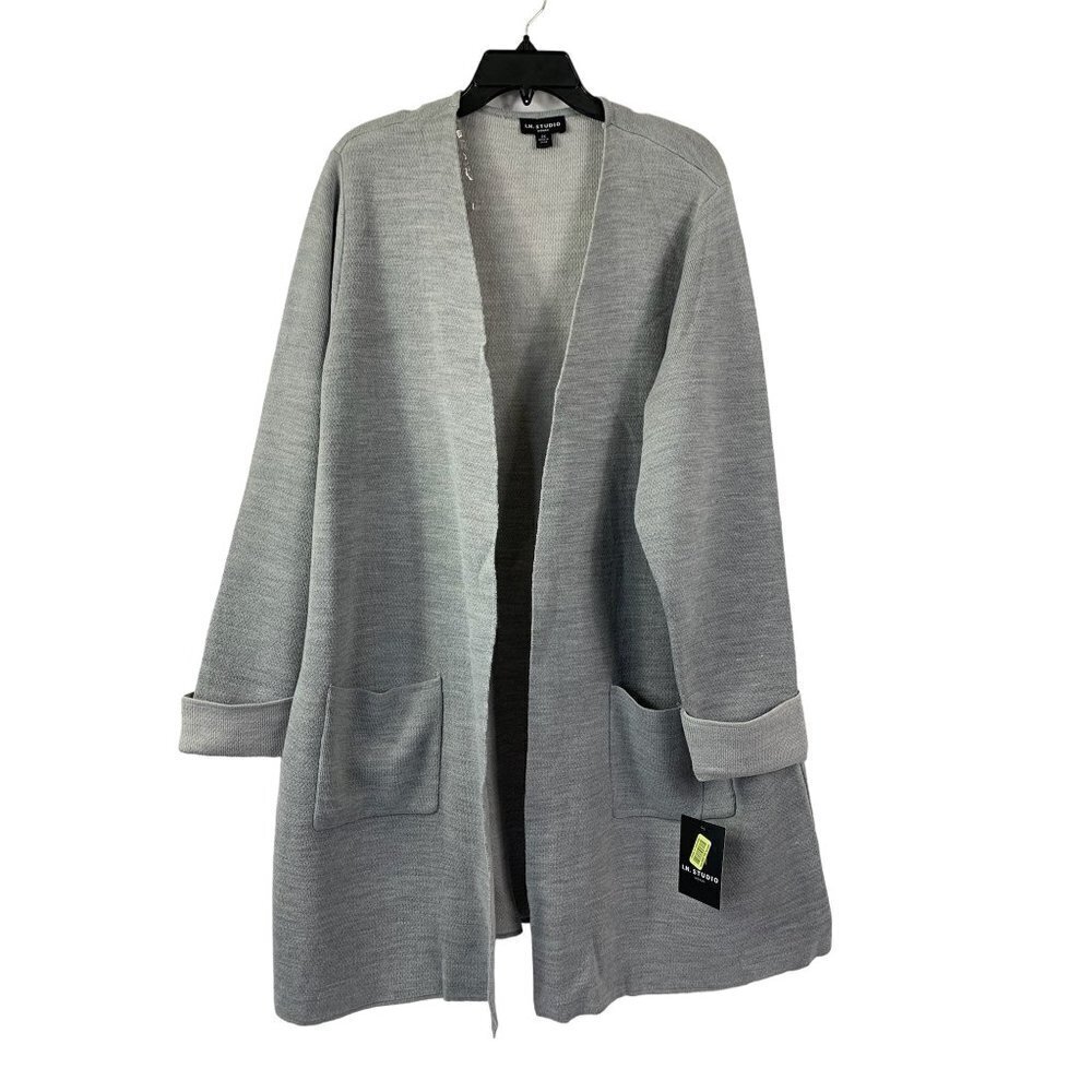 IN Studio Women's Fall Fantasy Grey Long Cardigan
